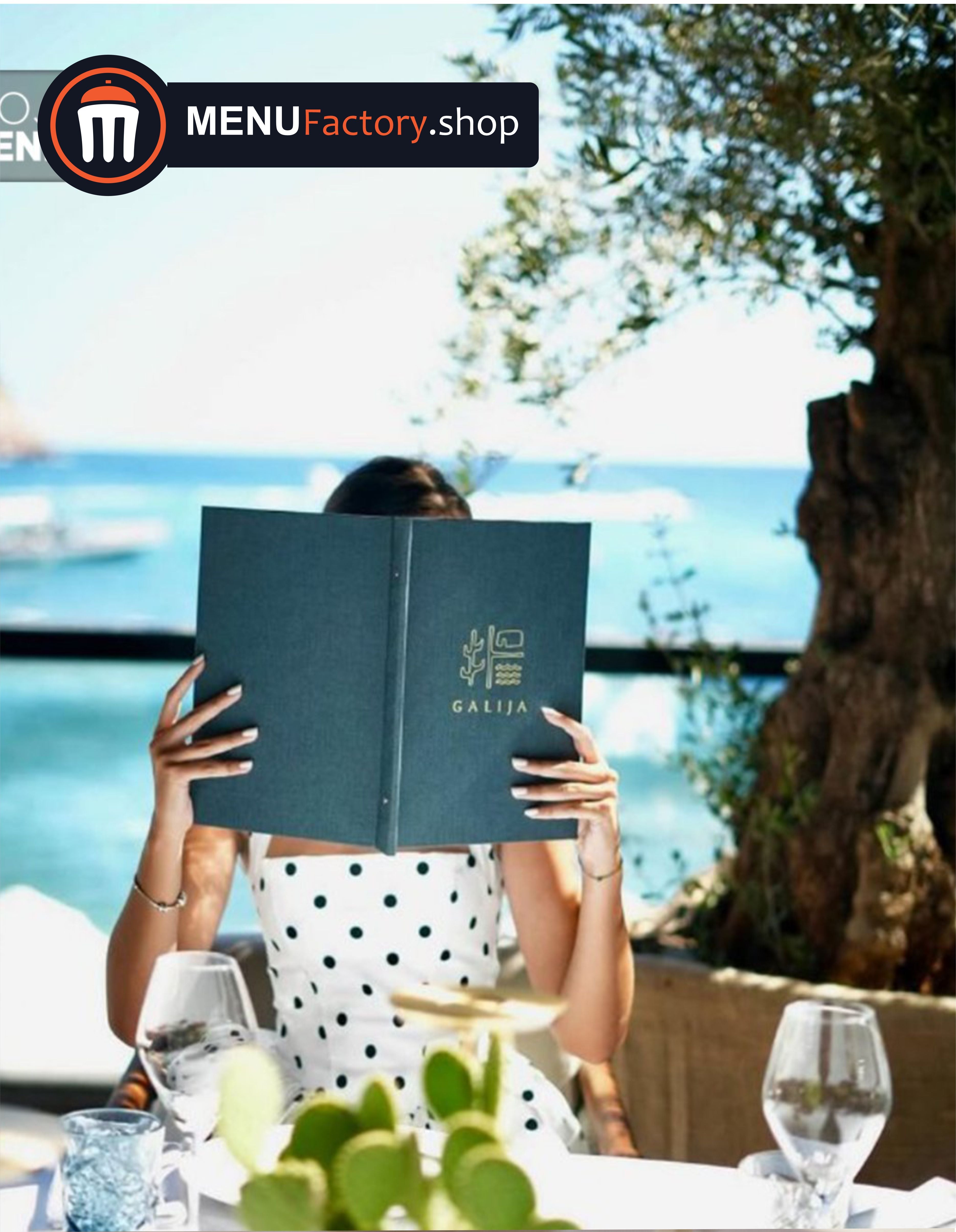 Premium Waterproof A4 Menu Cover with PVC Sleeves – Durable Restaurant Menu Holder