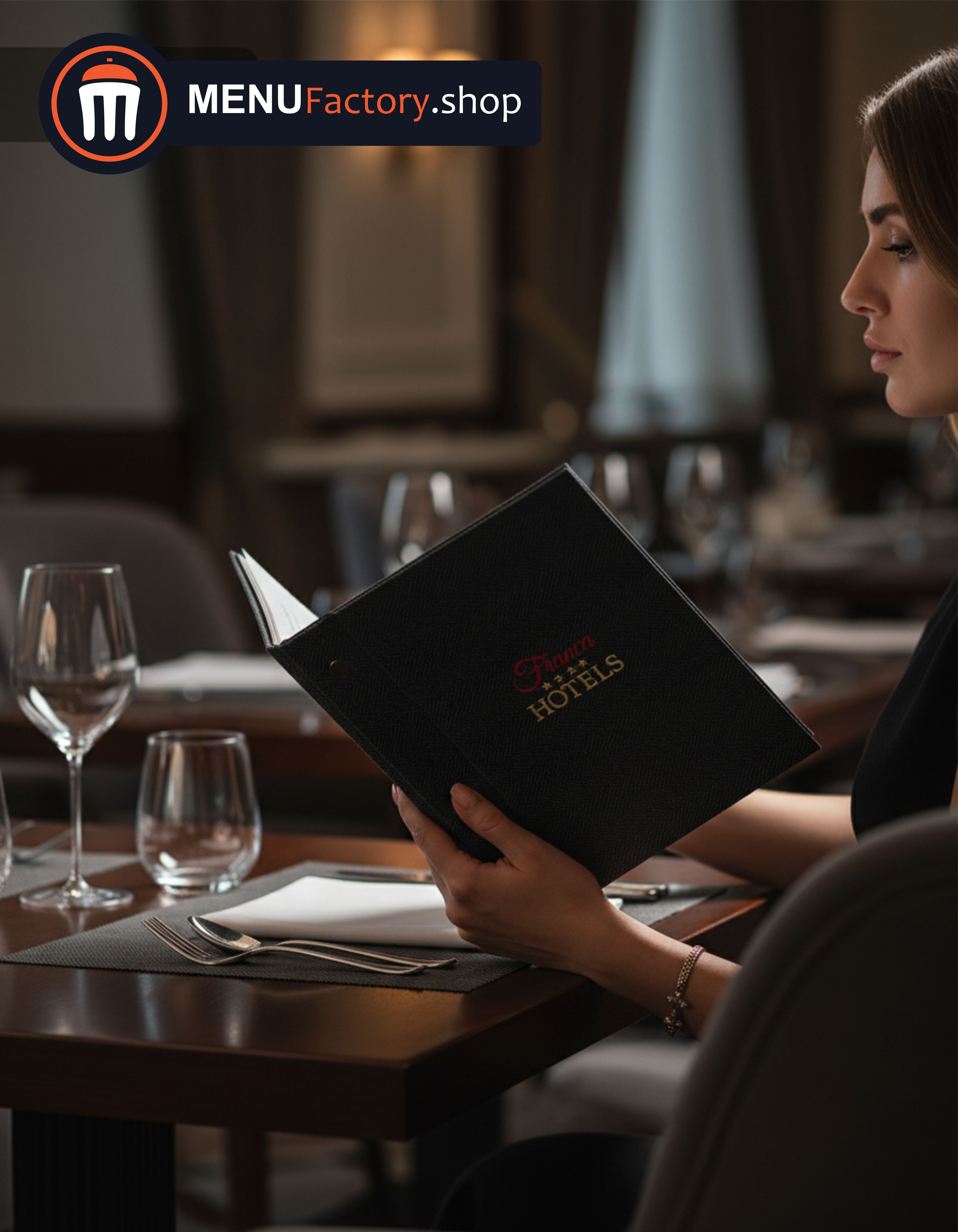 Premium Waterproof A4 Menu Cover with PVC Sleeves – Durable Restaurant Menu Holder